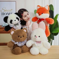 Running peluche peluche renard lapin ours en peluche Panda avec écharpe peluche animaux
