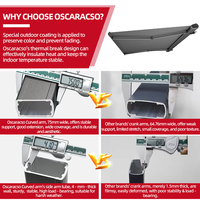 Toldo Retráctil Eléctrico y Manual de Aluminio Contemporáneo, Personalizable en Tamaño, para Uso en Exteriores, Patio, Balcón, Tipo Cassette
