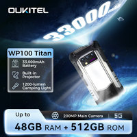 Teléfono Inteligente Resistente Oukitel Wp100 Titan con Proyector, 33000 mAh, 1200 Lúmenes, Linterna para Acampar, 200 MP, 12+512 GB, Android 14, 5G, NFC