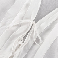 Enyami blanc robes décontractées 2 pièces femmes étirement cravate vacances transparent correspondant pantalon ensembles dames costume ensembles