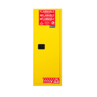 Armoire de sécurité pour liquides inflammables SAI-U SC2022Y jaune avec ventilation, armoire chimique à 3 étagères pour laboratoire industriel