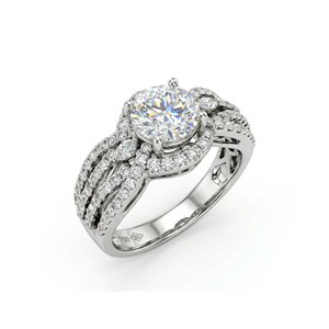 <b>Custom</b> S925/10K/14K/18K Solid Gold One Karat VVS-VS Quality Round Lab Grown Brilliant Cut Diamond engagement <b>Ring</b> - Product Image 1