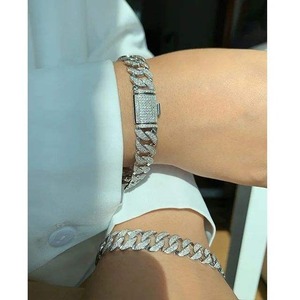 Pulsera de eslabones cubanos de moissanita al por mayor, joyería de lujo de plata de ley 925 para bodas y fiestas, disponible a buen precio - Product Image 3