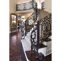 Maßgefertigte Treppengeländer aus Gusseisen, Handlauf für Außenbereich, Schmiedeeisen-Treppenbalustrade-Design für Apartments, Innenhöfe und Villen