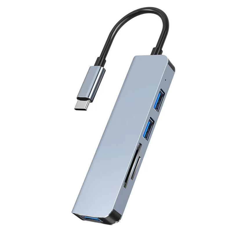 Кабель с разъемами типа C и 1 * USB3.0 и USB2.0 с USB c мультипортовый хаб серебристо-серый TYPE-c Адаптер hub для SD/TF карты macbook