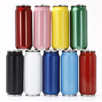 Bouteille d'eau cola vierge à double paroi en acier inoxydable, thermos, canettes sous vide, gobelet avec couvercle
