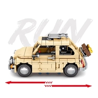 Modèle de voiture Fiat Nuova à rétrofriction Sembo SY8100, voiture classique pour enfants, ensembles de briques éducatifs DIY, mini jouets de construction