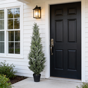 Árbol de Ciprés Artificial de 1.5 m en Maceta Negra, Resistente a los Rayos UV, Planta Topiaria Realista para Interiores, Exteriores, Jardín y Entrada - Product Image 1