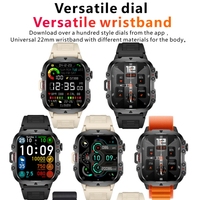 Nouvelle Montre Connectée Robuste Hommes, Appel Sans Fil Étanche, Sport, Fitness, Voix IA, Extérieur, Plus de 100 Modes Sportifs, Montre Intelligente d'Extérieur