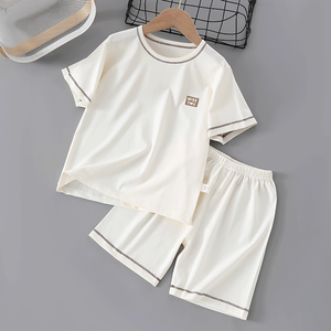 Pigiami per Bambini in Tinta Unita, Vendita all'Ingrosso e Personalizzabili, Set Estivi a Maniche Corte per Ragazzi e Ragazze - Product Image 5