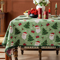 Nappe de table imprimée de style rétro américain pour le Nouvel An Chemin de table à café et couverture de table à manger pour six personnes pour la maison