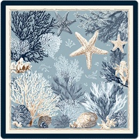 Tapis de table de mahjong américain carré de luxe moderne, imprimé HD, animaux marins, bordure renforcée, antidérapant, séchage rapide, réduction du bruit