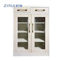 Armoire à chaussures moderne en métal avec portes doubles et tiroirs pour couloir et entrée
