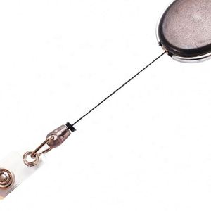 Porte-badge rétractable gravé sur mesure - Clip mousqueton ovale, finition mate, porte-clés - Product Image 4