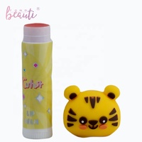 Vente en gros personnalisé usine vente chaude marque privée cinq couleurs dessin animé mignon matériaux sûrs rouge à lèvres pour les enfants