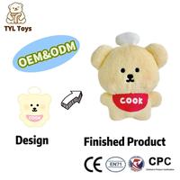 Estuche de Lápices con Diseño de Oso de Peluche Personalizado, OEM ODM, Juguete de Peluche Suave con Bufanda Azul para Niños