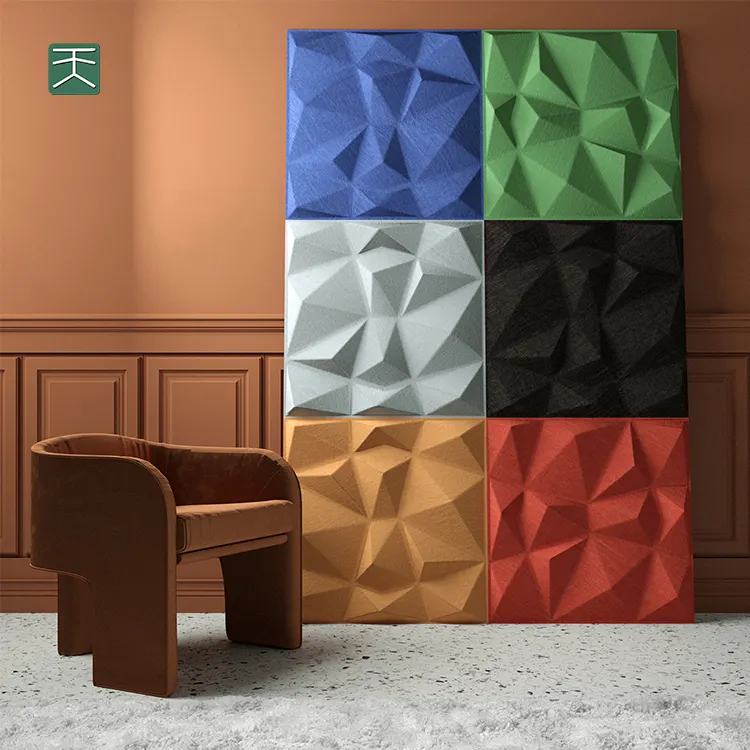 Tiange Pet Fiber Felt Sound Absorbing Wall And Ceiling decorative 3D Polyester Acoustic Panels For Meerting Room