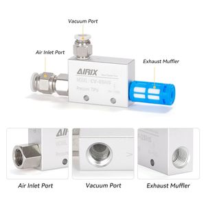 เครื่องกำเนิดสุญญากาศ Airix รุ่น Cv-05hs 79Psi แบบโลหะ พร้อมอุปกรณ์และตัวกรอง - Product Image 3