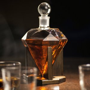 Hình Dạng Độc Đáo Thiết Kế Thủy Tinh Thủ Công Kim Cương Whiskey Rượu Vodka Decanter Bộ Whisky Decanter - Product Image 1