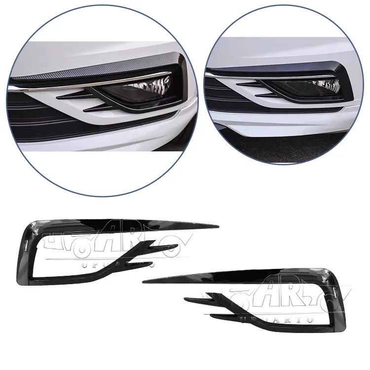 High Performance and Price Body Kit ABS Carbon Fiber 2PCS Front Fog Lamp Frame Trims Cover For Volkswagen VW Golf 7.5 Mk7.5