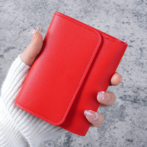 Factory Price Women's <b>Wallet</b> Card Holder Short Slim PU Leather Handmade Multifunction Fashion Simple Tri-Fold Purse for Gifts - Product Image 6