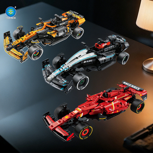 Genial Juego de Construcción Educativo de 796 Piezas de Bloques Electrónicos de Plástico ABS, Modelo de Coche de Carreras <span class=keywords><strong>F1</strong></span> con Retroceso, Juguete para Niños - Product Image 6