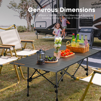 Table pliante de pique-nique SAN HIMA pour l'extérieur, table de camping pliable, hauteur réglable, table de cuisson pliable pour barbecue
