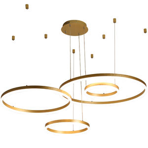 Ballsaal Ring Kronleuchter Glitter Copper Art Puzzle Blast Pendel leuchten Nordic Hall Dekorative Decken leuchte - Product Image 3