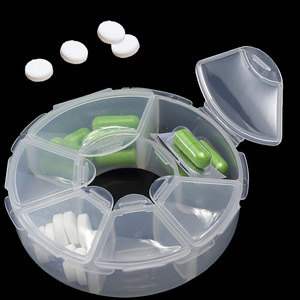 6 Compartment Portable Pillbox Round Mini Medicine Box With Partitions For Daily Use - Product Image 4