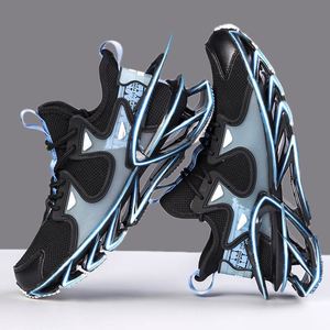 Nouvelle conception Chaussures de sport pour hommes, de basketball et de course, à lacets et à enfiler, avec empeigne en maille respirante, tendance mode, décontractées, antidérapantes, en EVA - Product Image 3