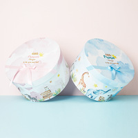 OMT Boîte d'emballage de luxe en papier carton cylindrique pour fête des animaux, matériaux recyclés, cadeau de fête de bébé nouveau-né