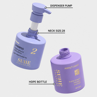 Bouteille de shampoing cylindrique épaisse en PEHD personnalisée 300 ml avec impression sérigraphique pour gel douche, après-shampoing et après-rasage