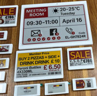 Nuevas etiquetas de precio digitales de 2.4GHz Ble Cloud E Ink Eink con pantalla API ESP32 para supermercados, sistema NFC EAS, etiquetas electrónicas ESL para estanterías.