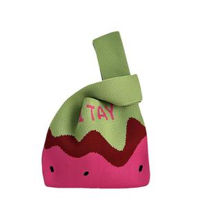 Niedliche gestrickte Frucht muster Einkaufstasche Kinder Mini Apple <span class=keywords><strong>Bag</strong></span> Wassermelone Handgelenk Tasche Zitrone Handtaschen - Product Image 5