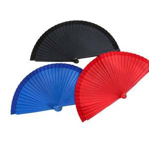 Éventail pliant de style chinois vintage, couleur unie, en bois de bambou, écologique, personnalisé, accessoires pour mariage, fête, danse du Nouvel An - Product Image 3