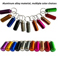 Boîte à pilules portable en aluminium, mini, pour voyage en plein air, avec logo personnalisé OEM, étanche, porte-médicaments, porte-clés pour le rangement des pilules