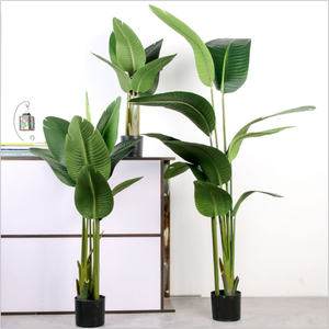 <span class=keywords><strong>Faux</strong></span> bonsaï plantes tropicales <span class=keywords><strong>bananier</strong></span> banane feuille pour la décoration de bureau - Product Image 1
