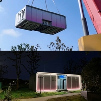 Cabine modulaire mobile Apple en acier, conteneur habitable, chambre d'hôtel, maison intelligente à énergie solaire, salle de bain, design contemporain, garantie 1 an