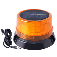 Solarbetriebene LED-Warnleuchte, Notfall-Stroboskoplampe für LKW und Traktoren, Gelb, USB-Aufladbar, Schraubbefestigung