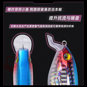 Señuelo de pesca de lubina de agua dulce con placa curva, tipo Minnow flotante, de plástico ABS, cebo duro, con cuentas de sonido láser y anzuelo con ranura de sangre, para río - Product Image 3