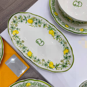 Ready to Ship Porcelain Classic Lemon Design Ceramic <b>Dinner</b> Plate <b>Set</b> Dinnerware Personal Use - Product Image 5