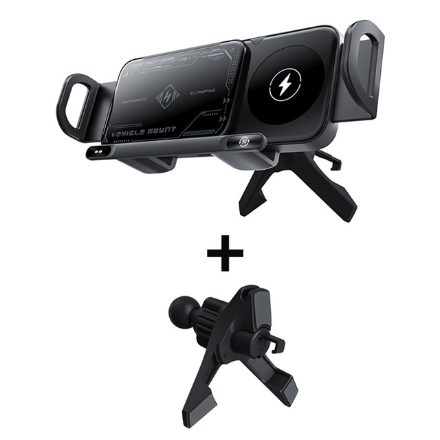 Hot-Selling Foldable Screen Car Phone Holder Rotating Wireless Charging Dashboard Mount for Navigation Vent Mount for Air Vent