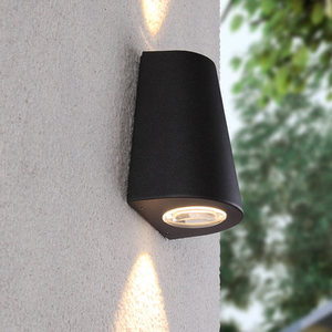 Garden LED Outdoor <strong>Wall</strong> <strong>Light</strong> IP54 Waterproof 2*5W Trapezoid Aluminum Metallic <strong>Silver</strong> Luster Warm White House Spotlight - Product Image 1