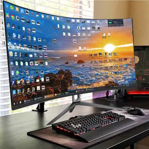 Écran LCD 4k incurvé sans bordure 32 pouces 240hz, pas cher, 22 pouces de large, ordinateur de bureau de jeu para HD, moniteur PC