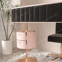 Ensemble de meubles de salon de manucure moderne de luxe bureau de manucure avec table et chaise de support en fer différentes couleurs pour l'art des ongles