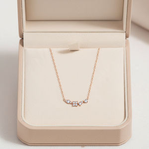 สร้อยคอจี้เพชรแท้ทรงเรขาคณิต ดีไซน์พิเศษ งานแฮนด์เมด สวยหรู ทองคำแท้ 18K สีโรสโกลด์ สไตล์มินิมอล ขายดี - Product Image 4