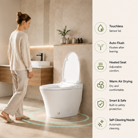 MWD CUPC ETL WaterSense MWD WC Bidet de Luxe Siphonique à Poser au Sol 12Rough-in avec Ouverture Automatique et Bidet Intelligent, Vente en Gros