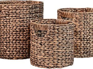 Natural Rattan <b>Storage</b> <b>Baskets</b> With Handles Circle Rustic Multi-Purpose Neatening <b>Basket</b> - Product Image 3