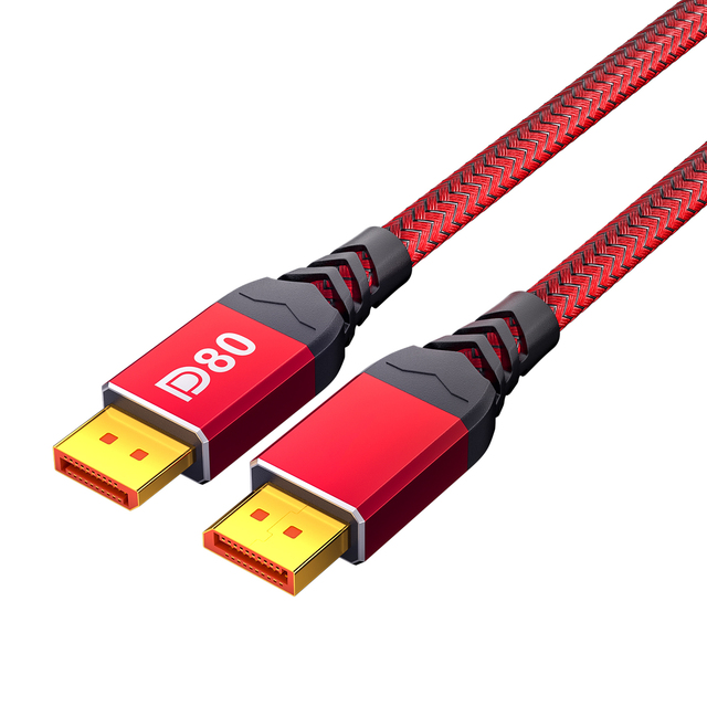 80Gbps DisplayPort 2.1 Cable DP80 16K60Hz 8K120Hz 4K240Hz FreeSync G-Sync HDR Gaming Monitor Cable Braided Cord