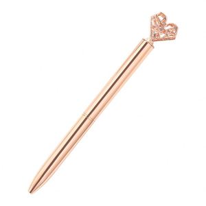 Kawaii Crystal Ballpoint <b>Pen</b> Fashion Girl Heart Shape Large Diamond Metal Sports 1.0mm Promotional Gift School Supplies - Product Image 5